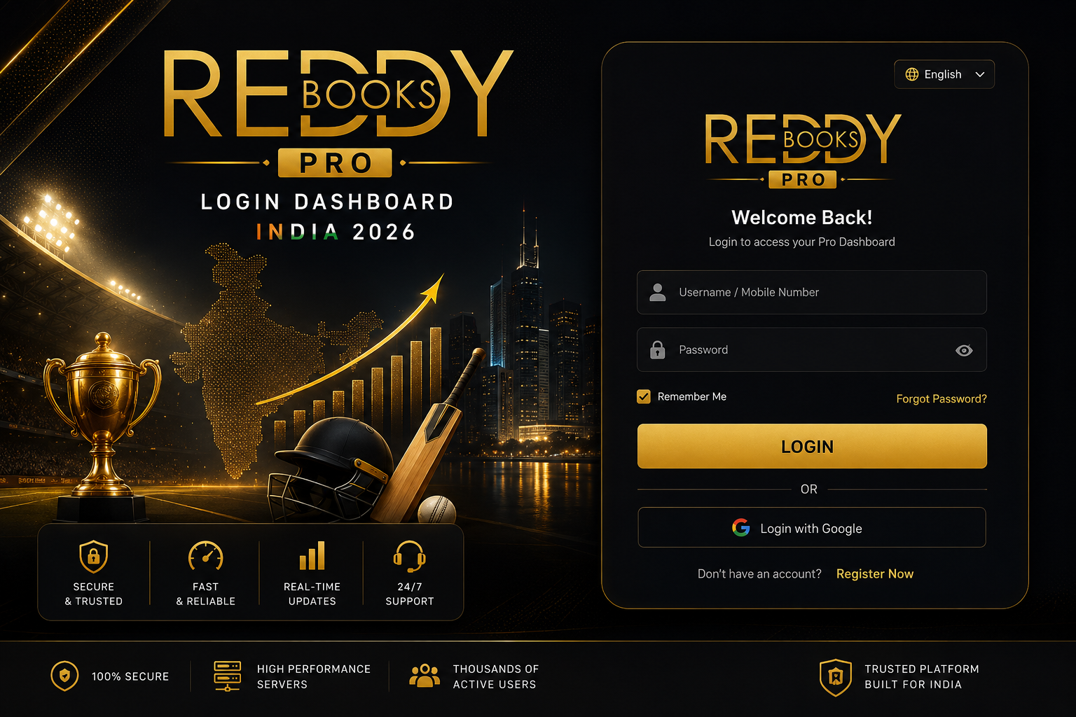 Reddybook Pro login dashboard India 2026