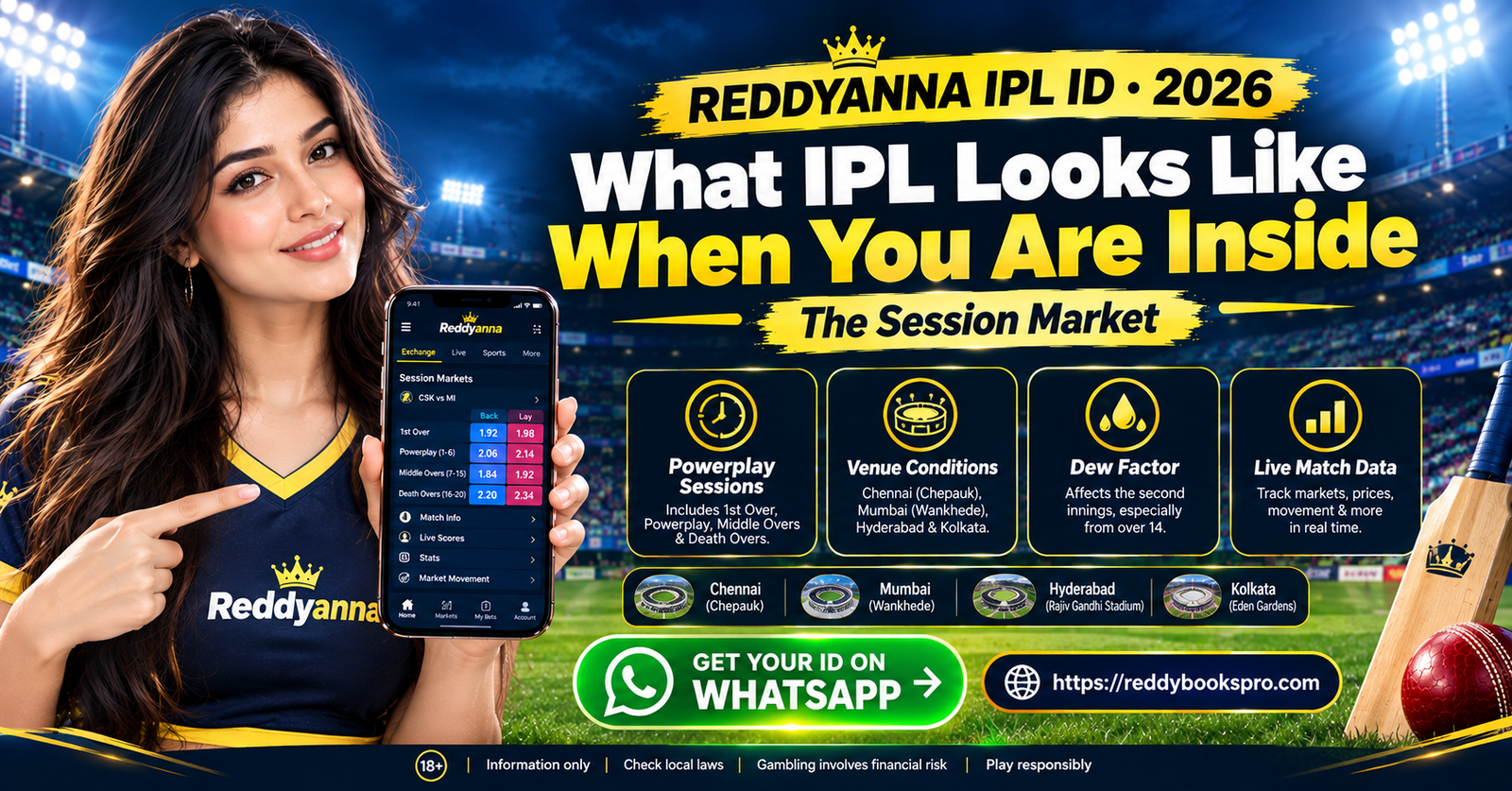 Reddyanna IPL ID betting ID session markets exchange India 2026