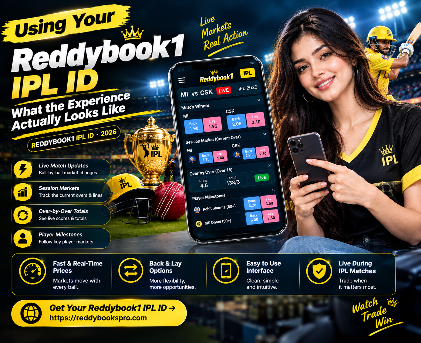 Reddybook1 IPL ID — live betting session markets IPL login online India 2026