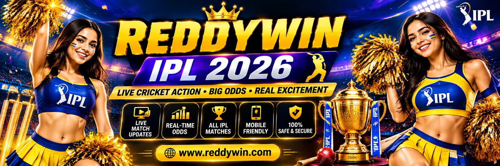 Reddywin IPL betting ID 2026 — all 10 IPL teams session markets exchange back lay
